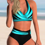Inês - Conjunto de Bikini com Decote Cruzado e Estampado