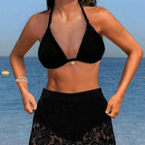Marta | Elegante conjunto de bikini de renda unicolor