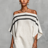 Elisa - Vestido maxi minimalista em linho