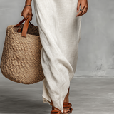 Elisa - Vestido maxi minimalista em linho