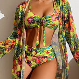 Natália - Bikini com Saia de Flores