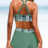 Palmira - Bikini de Cintura Alta em Riscas