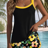Catarina | Conjunto de Tankini Elegante em Dois Peças