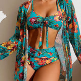 Natália - Bikini com Saia de Flores