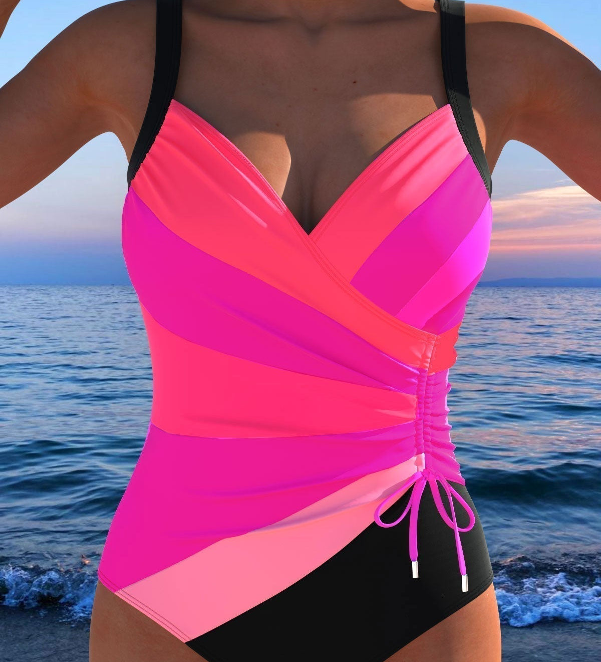 Constança - Fato de banho de envelopar luxuoso com estampado colorido