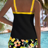 Catarina | Conjunto de Tankini Elegante em Dois Peças