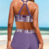 Palmira - Bikini de Cintura Alta em Riscas