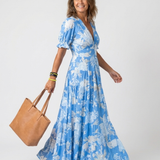 Ana - Vestido midi com padrão floral