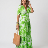 Ana - Vestido midi com padrão floral