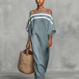 Elisa - Vestido maxi minimalista em linho