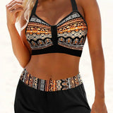 Palmira - Bikini de Cintura Alta em Riscas