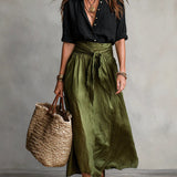 Vera - Conjunto Elegance Preto & Verde Oliva