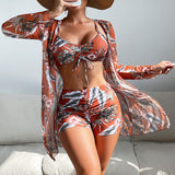 Paula | Conjunto de Bikini de 3 Peças com Estampa