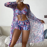 Paula | Conjunto de Bikini de 3 Peças com Estampa