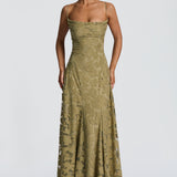 Virginia - Vestido maxi com decote em cascata
