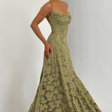 Virginia - Vestido maxi com decote em cascata