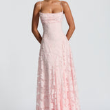 Virginia - Vestido maxi com decote em cascata