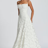 Virginia - Vestido maxi com decote em cascata