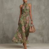 Milene - Vestido Midi com Decote Halter