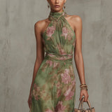 Milene - Vestido Midi com Decote Halter